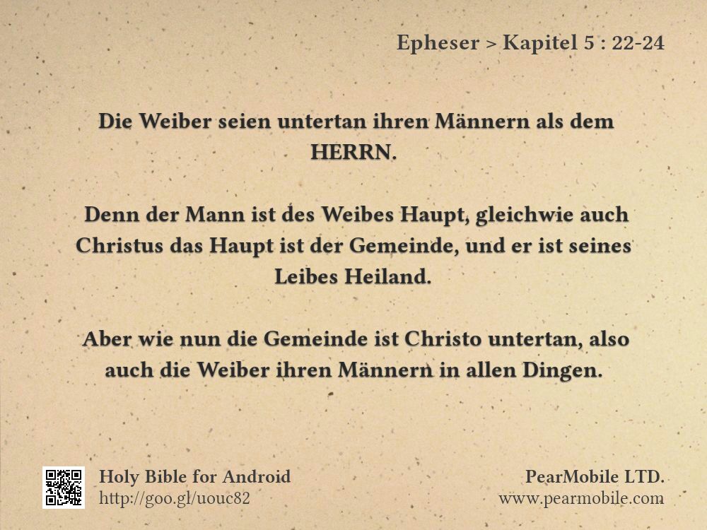 Epheser, Kapitel 5:22-24